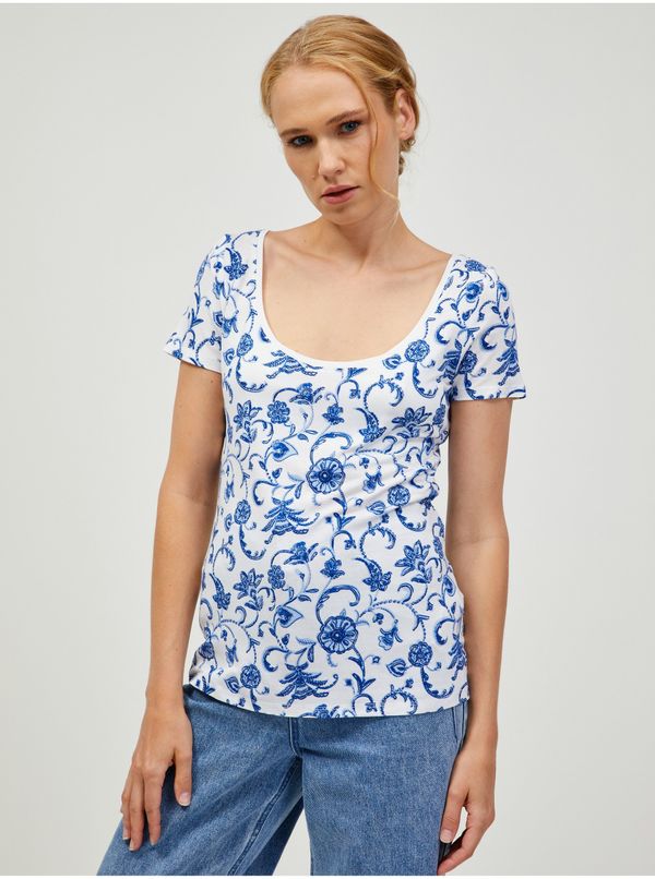 Orsay Blue and white patterned T-shirt ORSAY