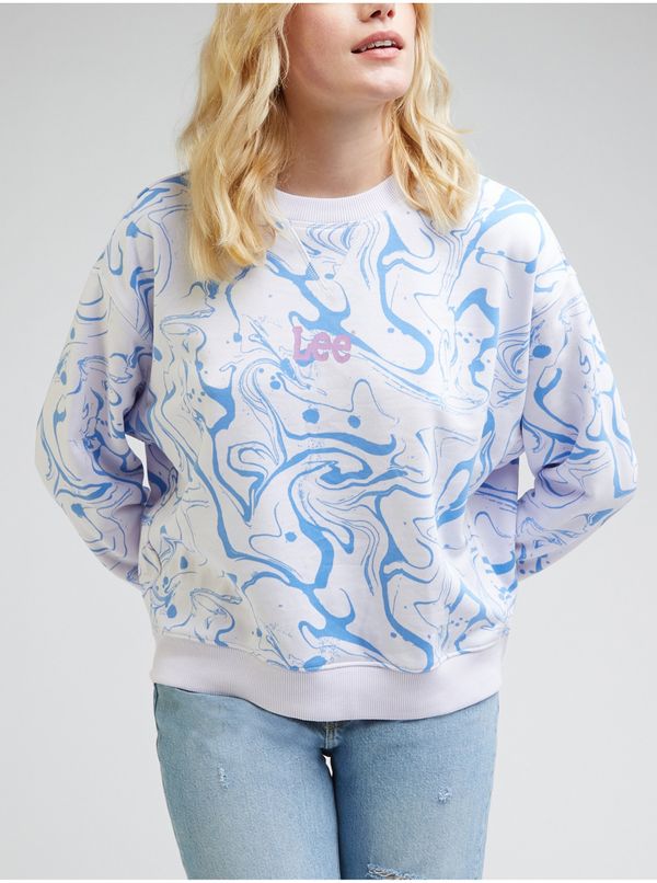 Lee Blue and White Women Patterned Sweatshirt Lee - Women