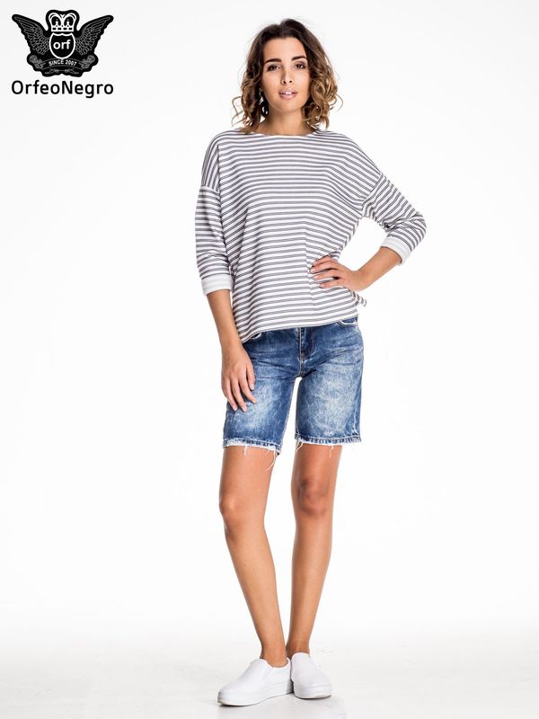 Fashionhunters Blue denim shorts with long legs