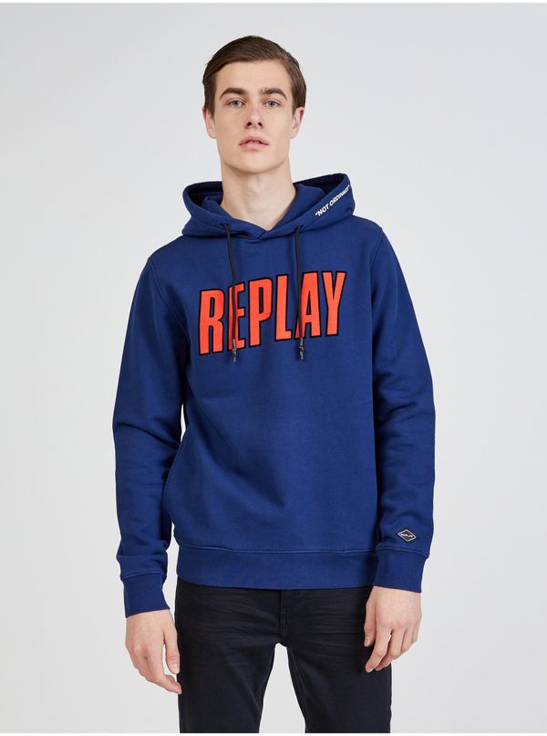 Replay Blue Men's Hoodie Replay - Men