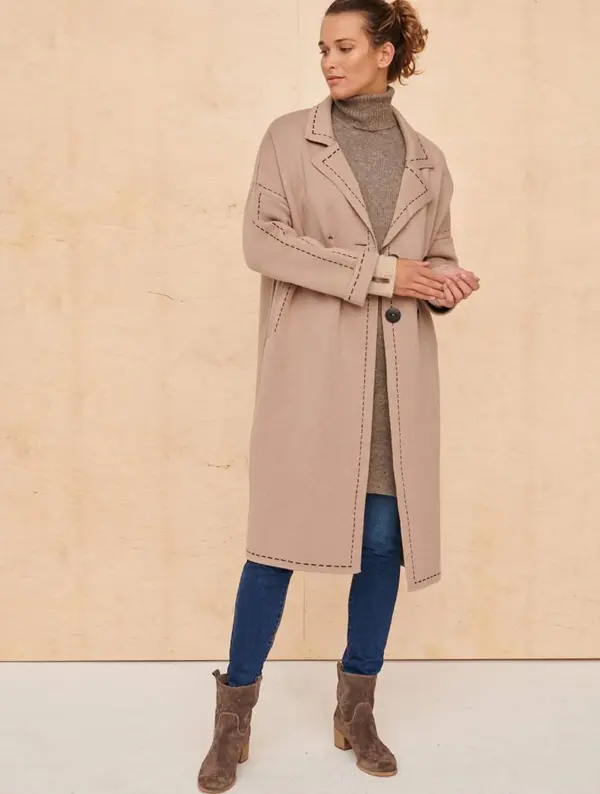Blue Shadow Blue Shadow latte coat cxp0898. S80