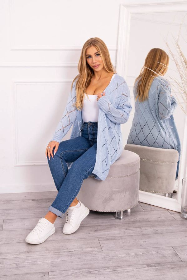 marka niezdefiniowana Blue sweater with geometric pattern