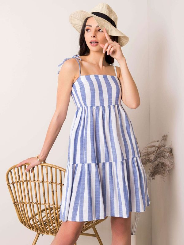 Fashionhunters Blue-white striped dress
