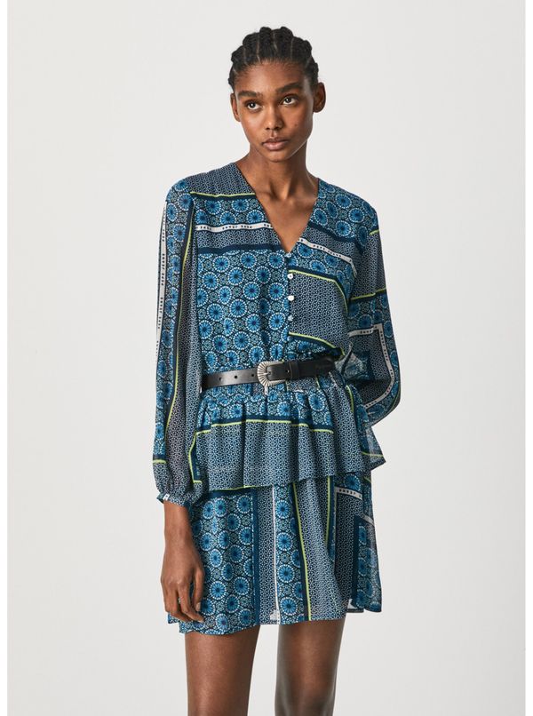 Pepe Jeans Blue Women Patterned Dress Pepe Jeans Megan - Women
