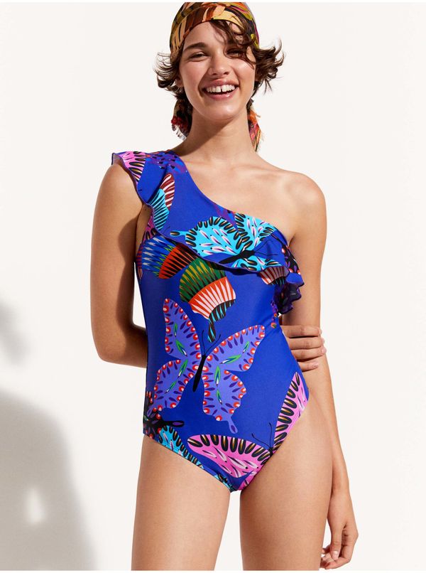 DESIGUAL Blue Women Patterned One Piece Swimwear Desigual Ariel - Women