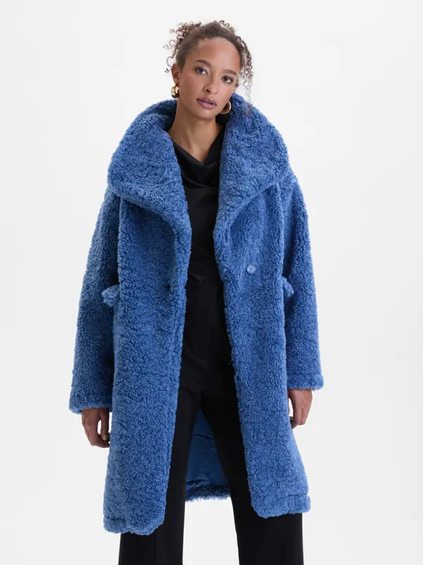 Orsay Blue Women's Faux Fur Coat ORSAY - Women's