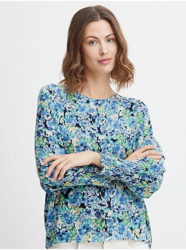 Fransa Blue Women's Floral Blouse Fransa - Ladies