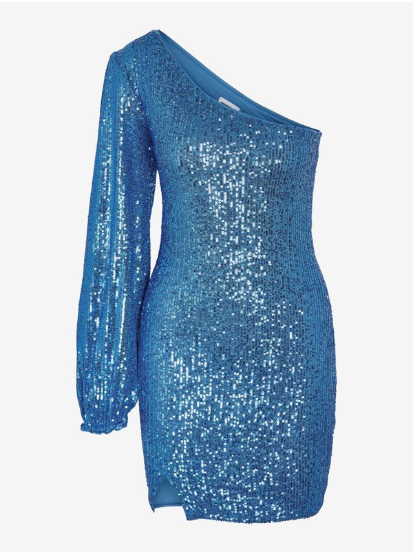 Noisy May Blue women's sheath dress with sequins Noisy May Scarlett - Women