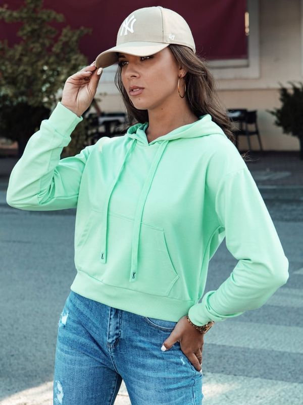 DStreet Bluza damska z kapturem TRENDHOOD mietowa Dstreet