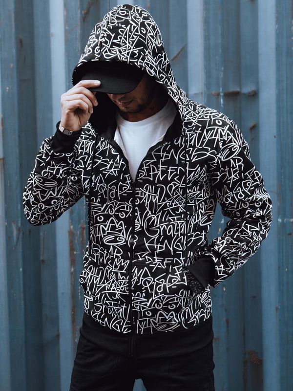 DStreet Bluza męska rozpinana z nadrukiem czarna Dstreet
