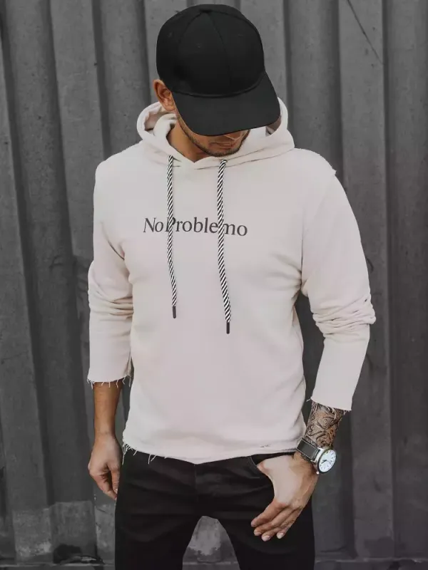 DStreet Bluza męska z kapturem kamelowa Dstreet