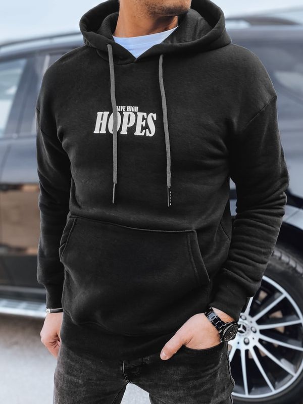 DStreet Bluza męska z nadrukiem czarna Dstreet