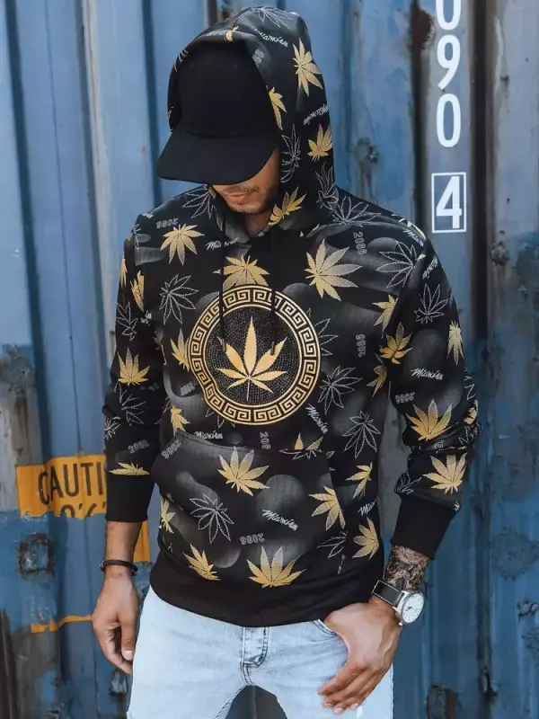 DStreet Bluza męska z nadrukiem czarna Dstreet