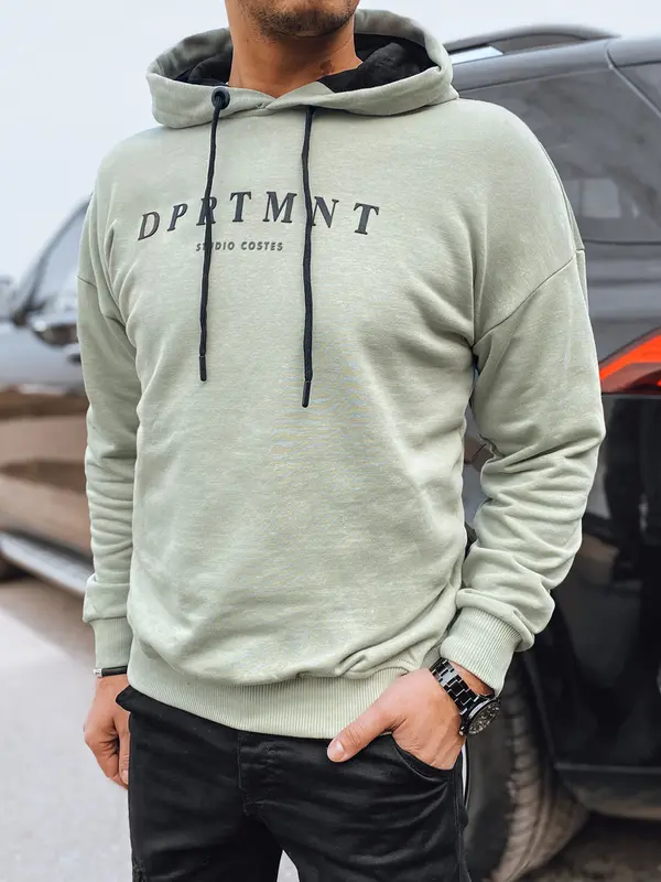 DStreet Bluza męska z nadrukiem oliwkowa Dstreet