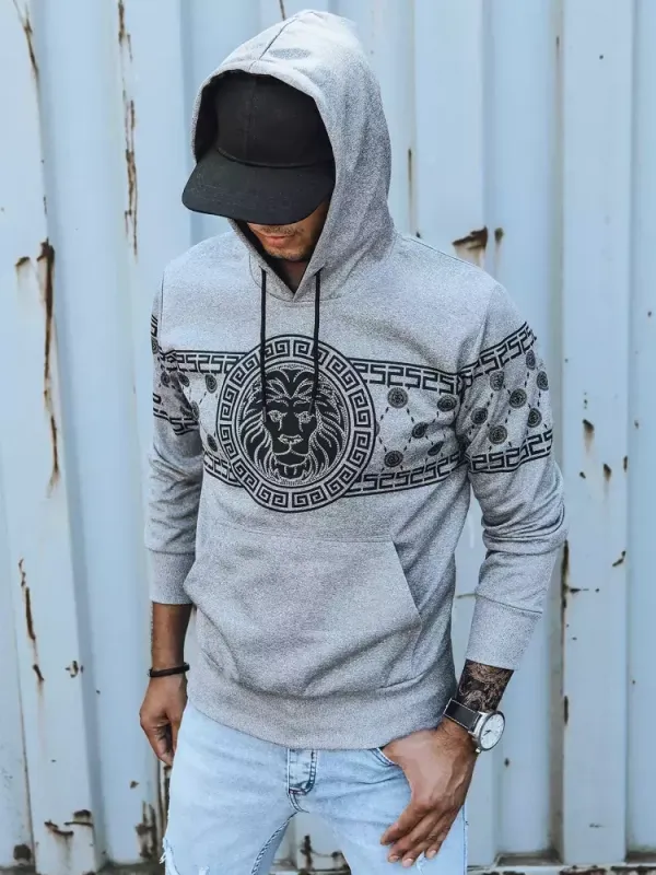 DStreet Bluza męska z nadrukiem szara Dstreet
