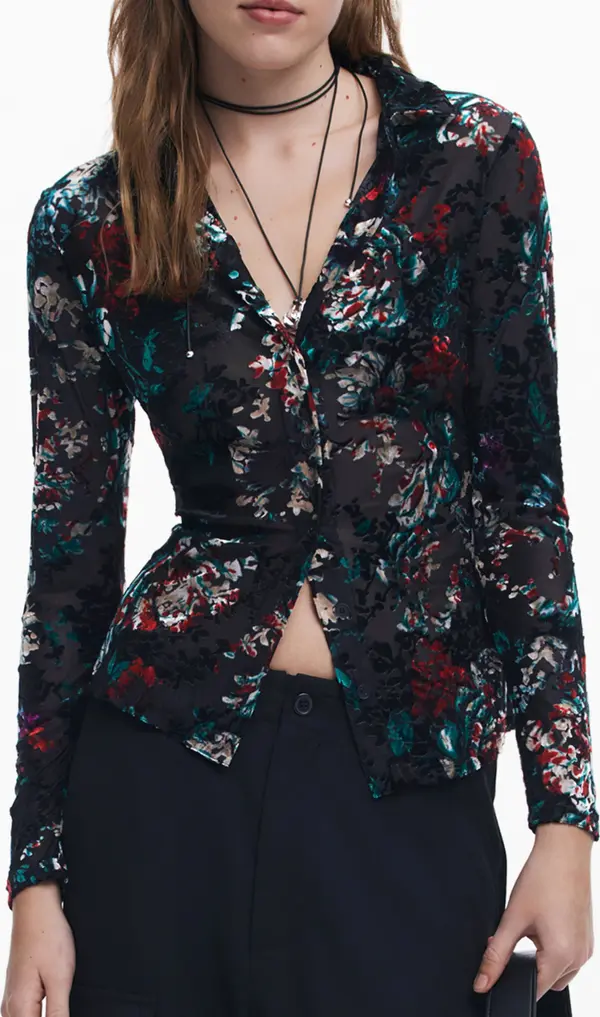 DESIGUAL Блуза с дълъг ръкав с шарки