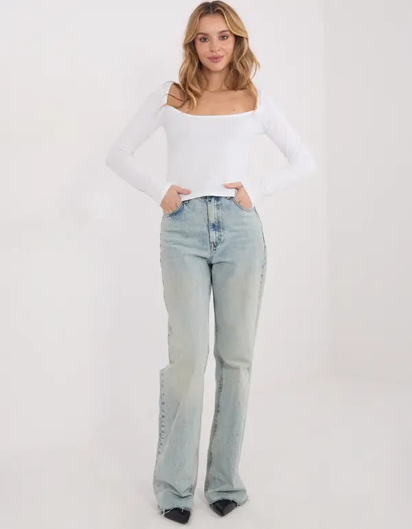 Factory Price Блуза с дълъг ръкав в цвят екрю