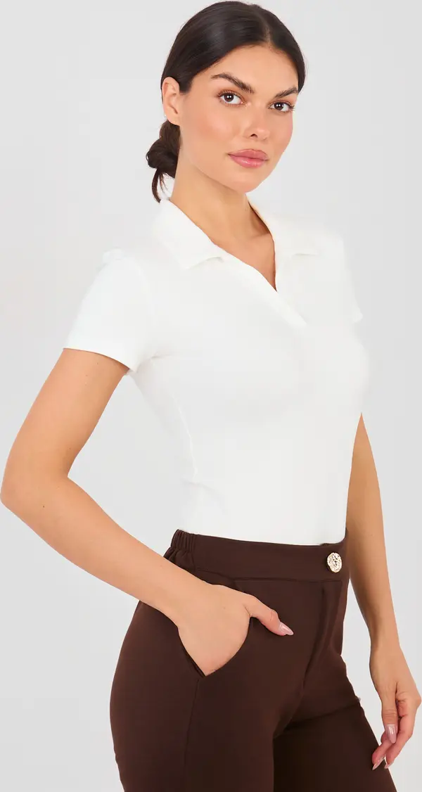 Factory Price Блуза с къс ръкав в екрю