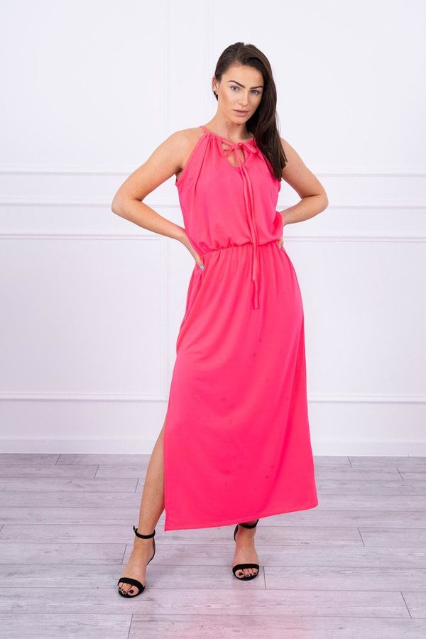 marka niezdefiniowana Boho dress with pink neon
