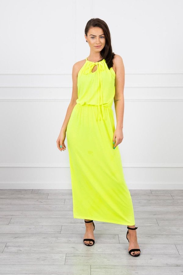 marka niezdefiniowana Boho dress with yellow neon