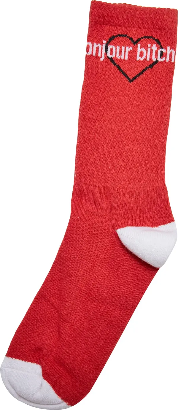 Mister Tee Bonjour Bitches Socks 3-Pack black/white/red