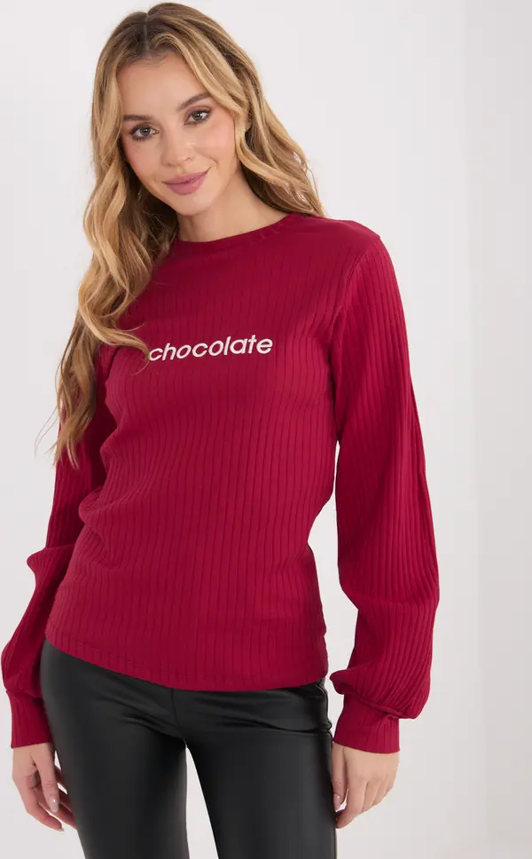 RUE PARIS Бордо блуза с надпис