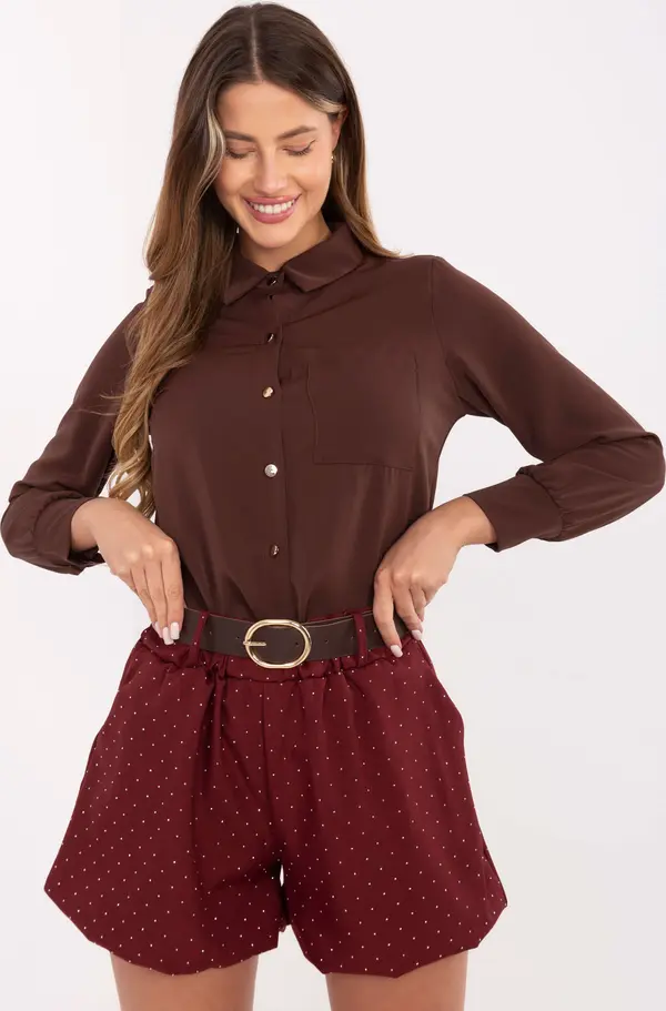 RUE PARIS Бордо шорти на точки