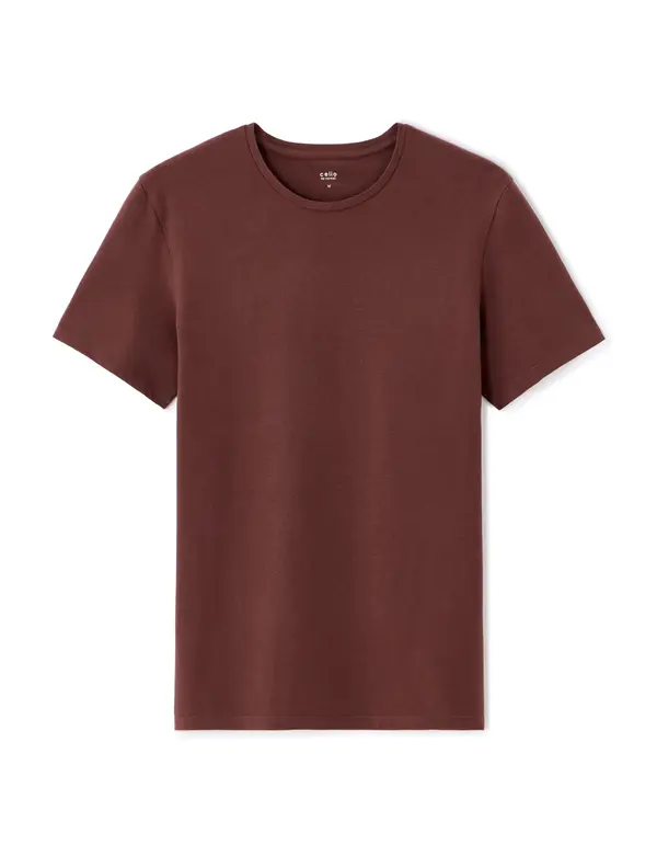 Celio Бордо тениска с къс ръкав