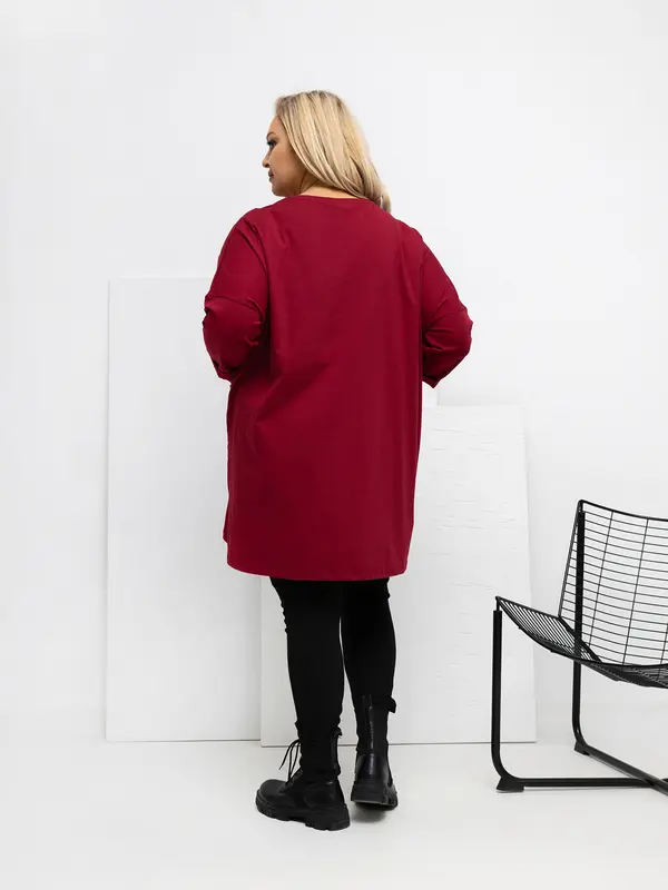 RELEVANCE Бордо туника за големи размери