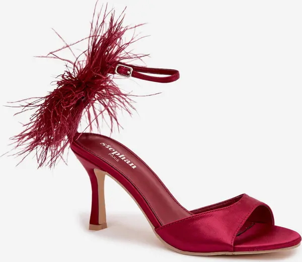 Boto Бордови сандали на ток с пера