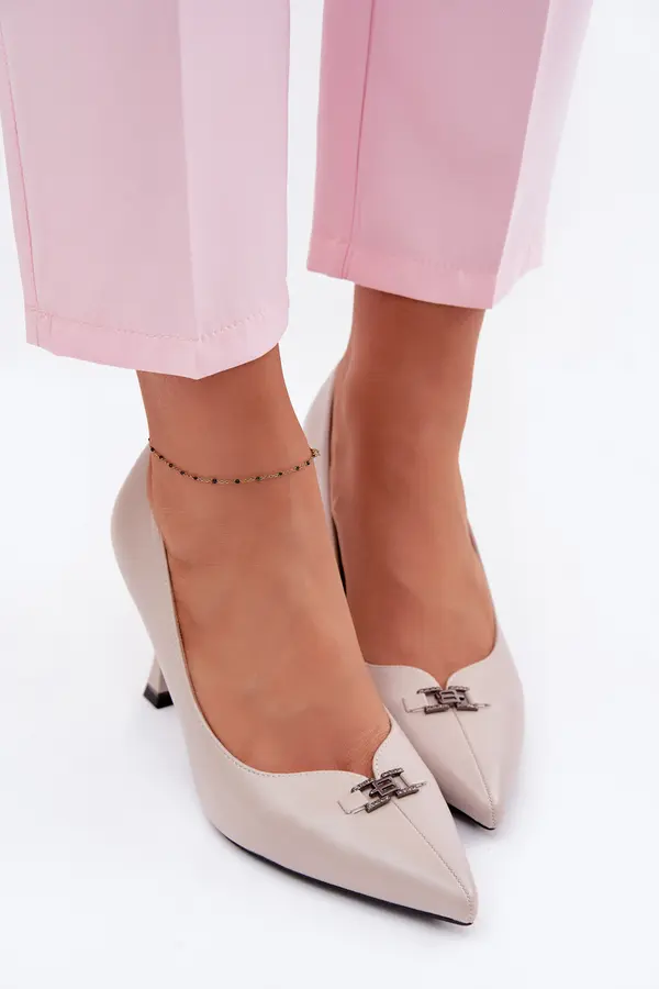 VINCEZA Боти Vinceza с декоративен детайл в светло сиво