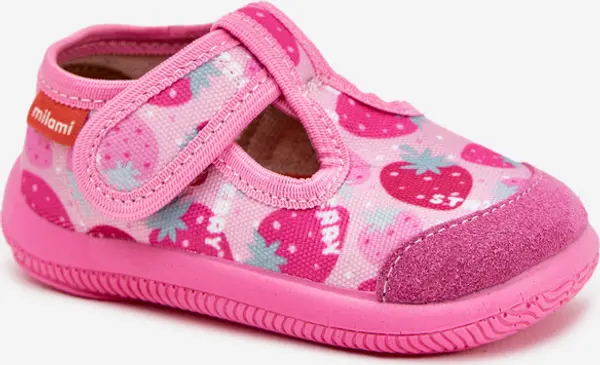 Milami Boto Чехли Милани Детски Еластични На Лепенки С Ягоди Розови Амбет