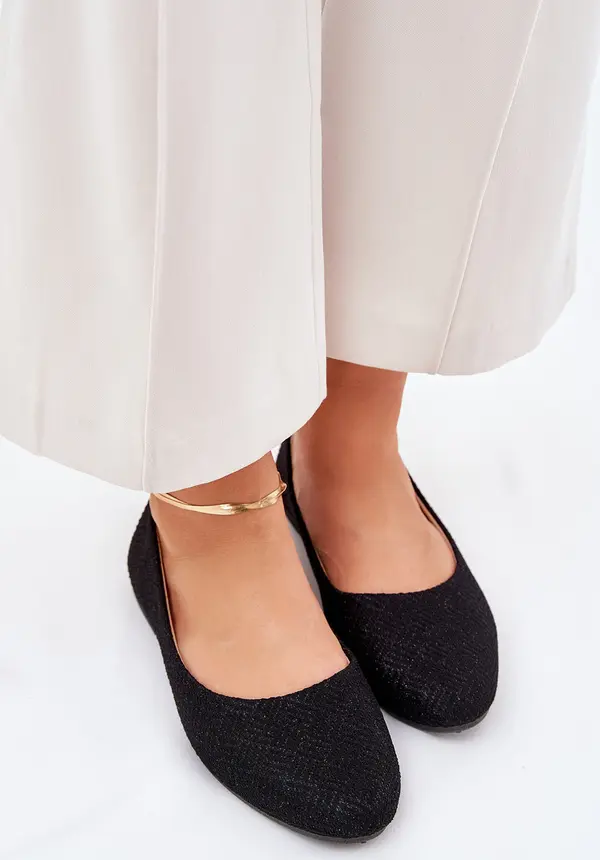 Boto Boto Дамски Балерини Плоски С Блясък Черни Таторелис