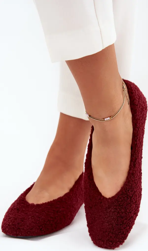 Boto Boto Дамски Балерини С Кози Мех Бордо Зимира