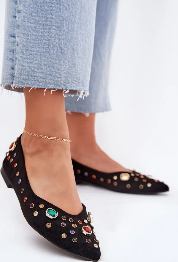 Boto Boto Дамски Балерини Украсени С Кристали Черни Valena