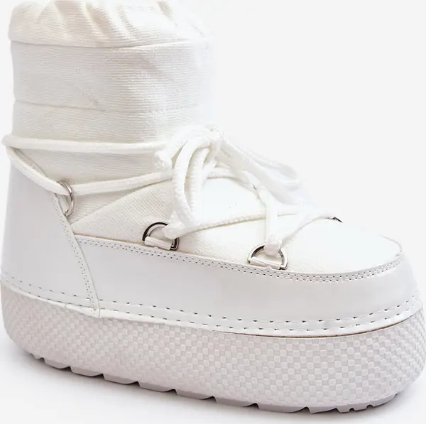 Boto Boto Дамски бели ботуши за сняг с връзкиsa