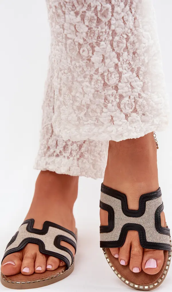 Boto Boto Дамски Чехли На Плосък Ток Черни Vereya