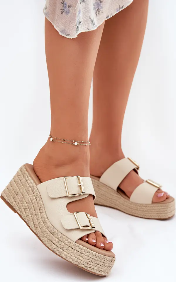 Boto Boto Дамски Чехли На Ток С Плетка И Катарами Бежови Пасинеа