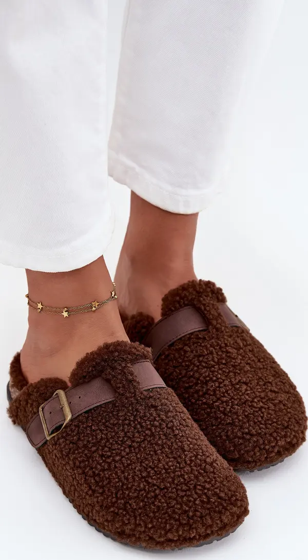 Boto Boto Дамски чехли с пух тип агне Бежови Lorivine