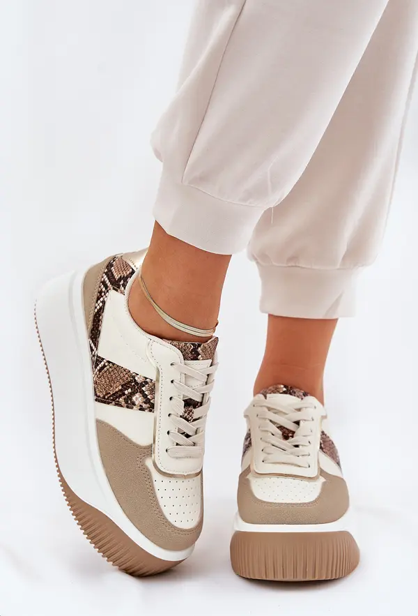 Boto Boto Дамски Кецове На Массивна Платформа Животински Дизайн Бежови Telanila