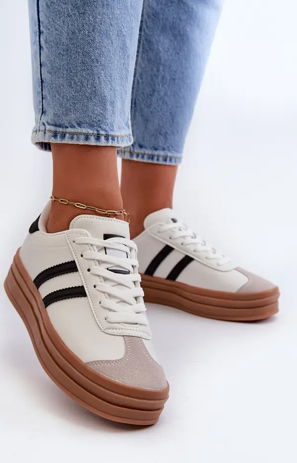 Boto Boto Дамски кецове на платформа Бели Egelia