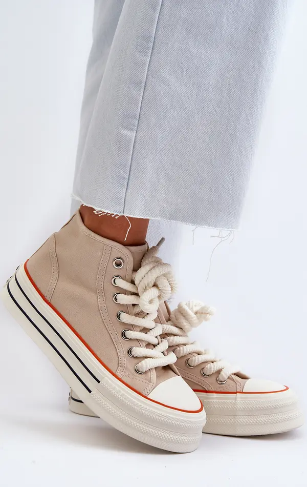 Boto Boto Дамски кецове на платформа Бежови Aineri