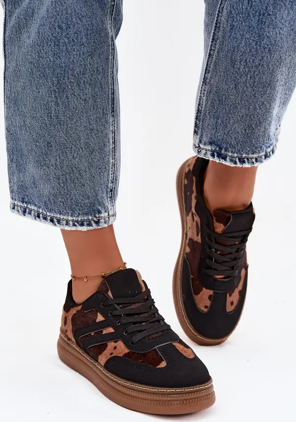 Boto Boto Дамски маратонки на платформа с петна черни Denissa