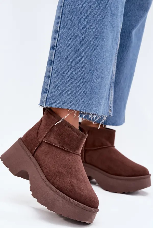 Boto Boto Дамски Ниски Снежни Обувки Лесни За Обуване С Топла Вата Кафяви Мавел