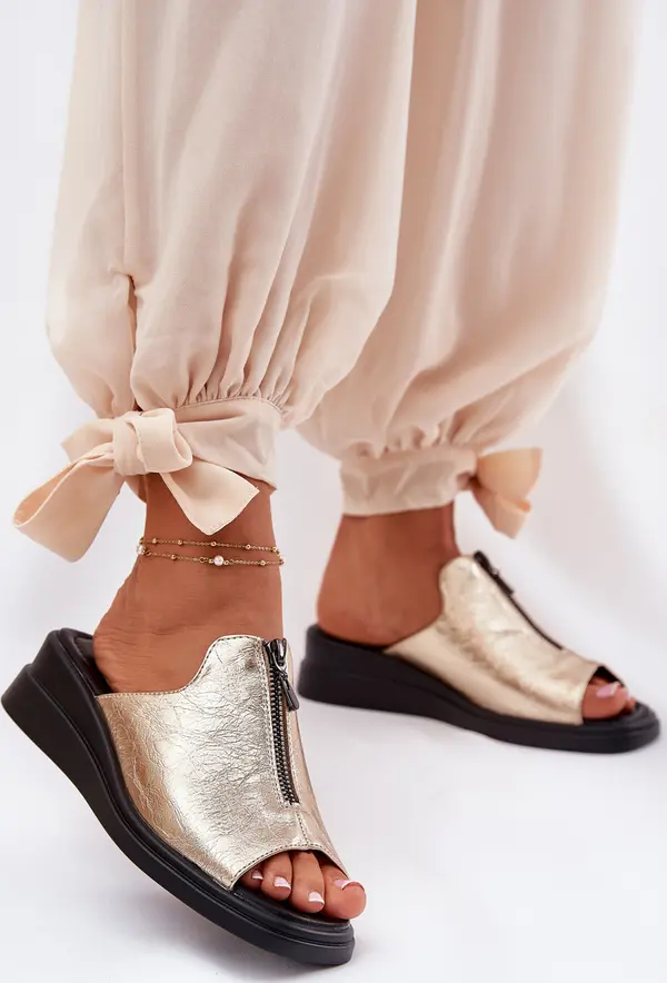 Boto Boto Дамски Обувки На Платформа С цип Златни Irriva