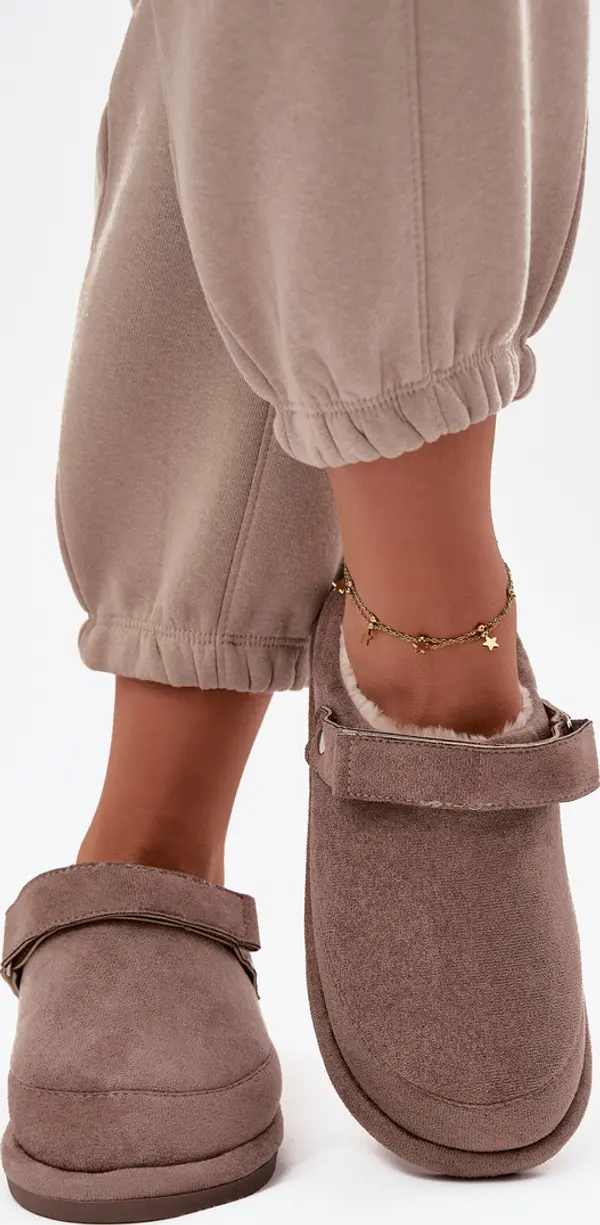 Boto Boto Дамски пантофи с панделка Топли с пух Rilena