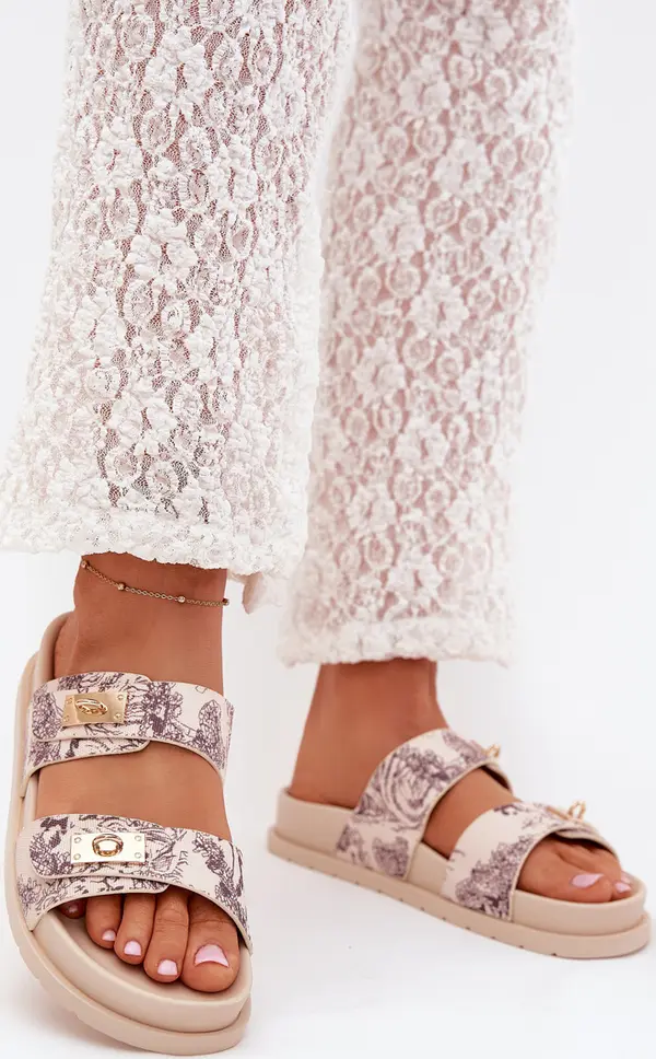 Boto Boto Дамски Плажни Чехли На Платформа Бежови Sorina