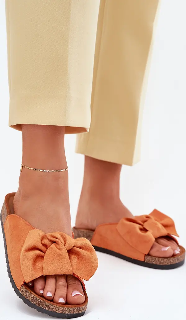 Boto Boto Дамски Сандали На Коркова Подметка С Панделка Оранжеви Seressa