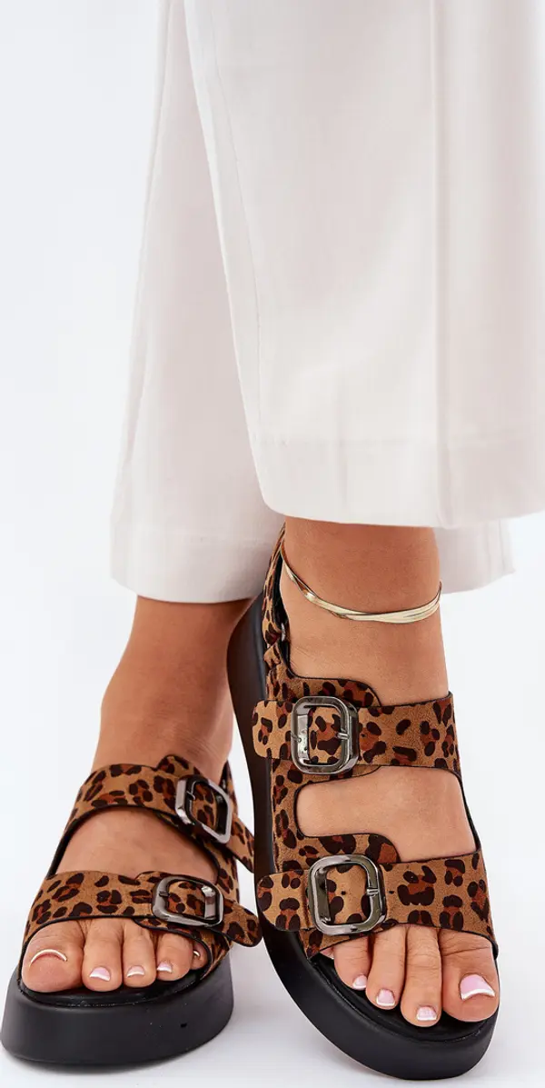 Boto Boto Дамски Сандали На Платформа И Котур С Катарами Леопардови Кафяви Genorre