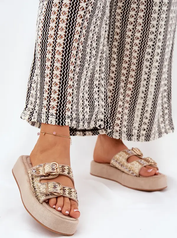 Boto Boto Дамски Сандали На Платформа С Катарами И Плетка Хаки Лимме